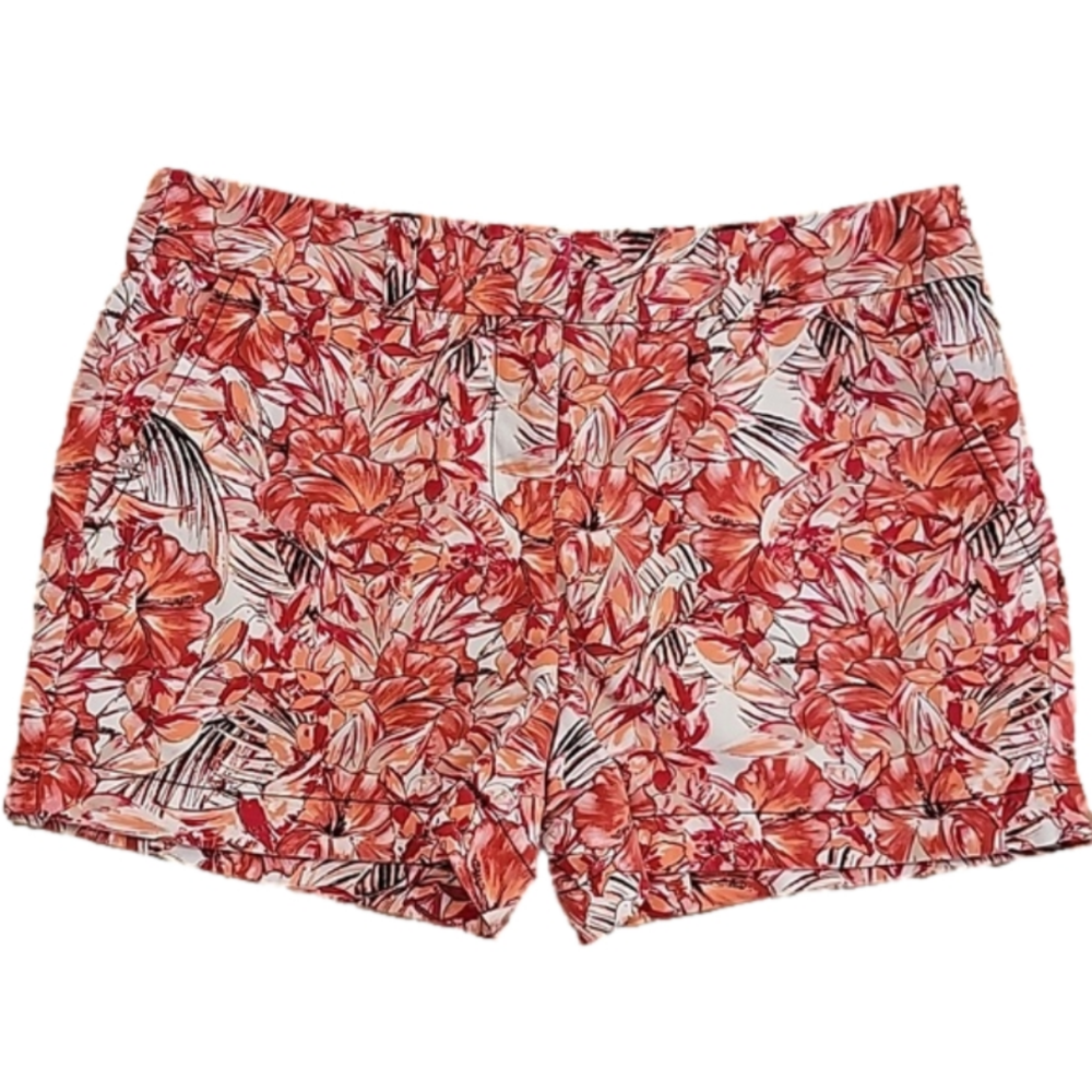 Ann Taylor Loft Tropical Floral Print Chino Shorts Size 2 EUC